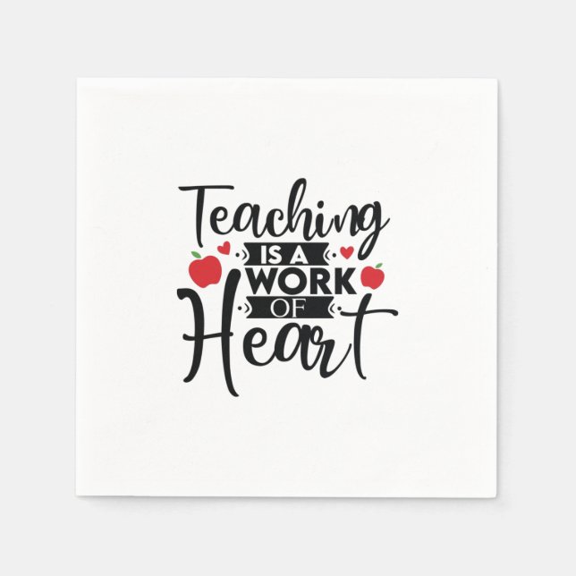 Gifts Teacher | Teaching Is A Work Of Heart Pappersservett (Framsidan)