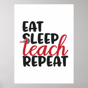 Gifts Teacher Upprepning av viloläge för Ät Poster