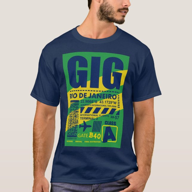 GIG Rio de Janeiro Airport T Shirt (Framsida)