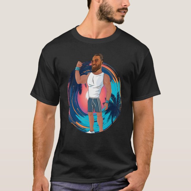 Gigachad Gym Meme Giga Chad Fitness Alpha Male Bod T Shirt (Framsida)