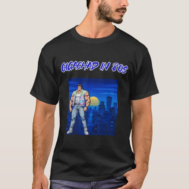 GIGACHAD PÅ 80 S T SHIRT (Framsida)
