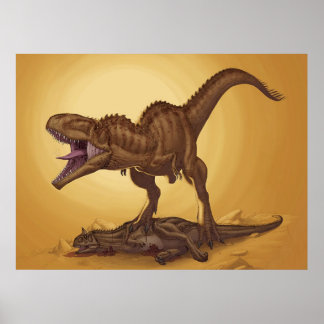 Giganotosaurus carolinii och Carnotaurus Poster