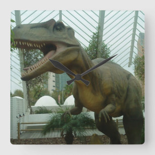 Giganotosaurus Dinosaurievägg Fyrkantig Klocka