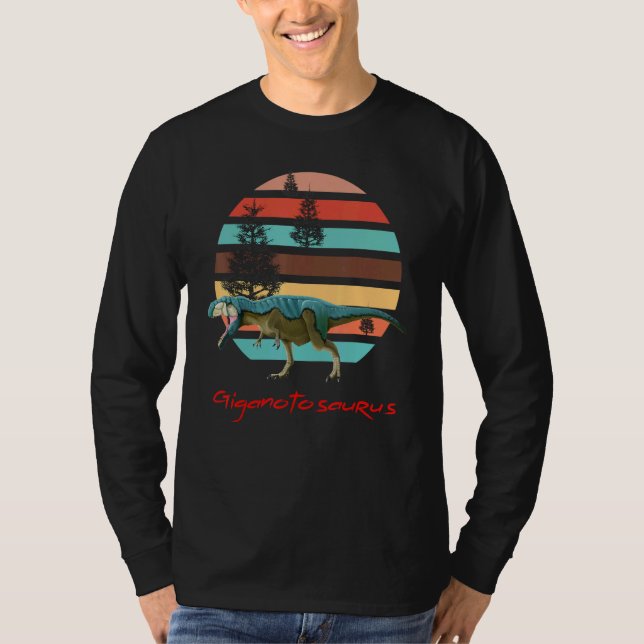 Giganotosaurus Retro rex prehistoric dinosaur Fath T Shirt (Framsida)