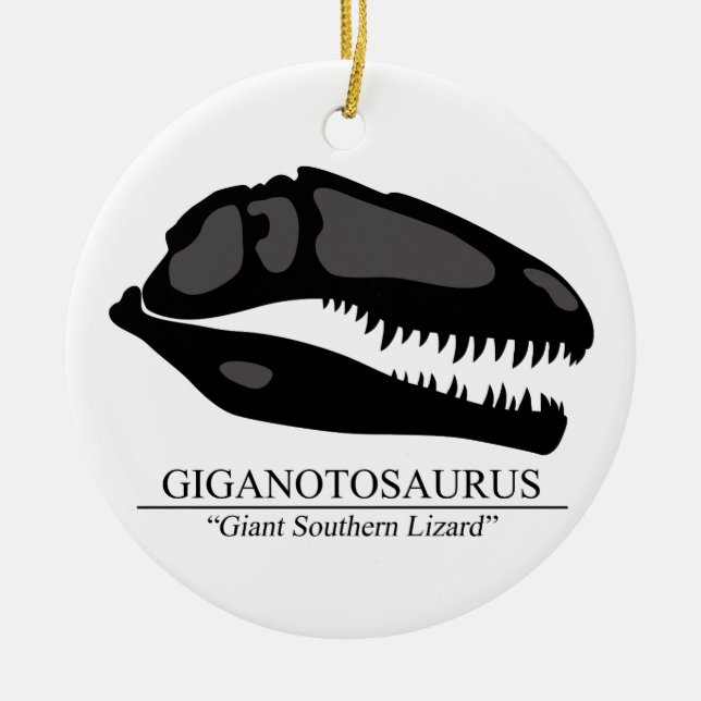 Giganotosaurus Skull Julgransprydnad Keramik (Framsidan)