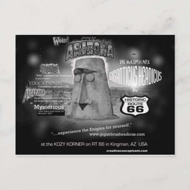 giganticus headicus Hälsning från AZ Route 66 Vykort (Framsida)