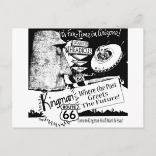 Giganticus Headicus Route 66 Alien UFO Vykort