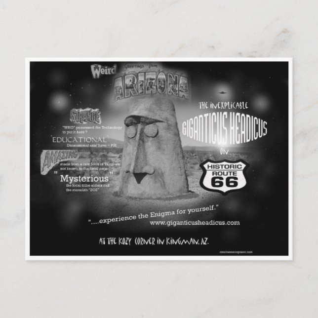 Giganticus Headicus Route 66 vykort (Framsida)