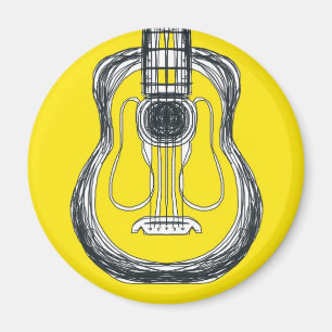 Gigantisk ansiktemagnet för gul gitarr magnet
