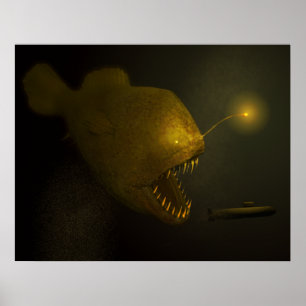 Gigantisk fiskaffisch poster
