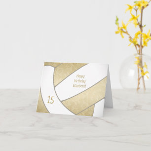 gigantisk guld vit volleyball grattis på födelseda kort