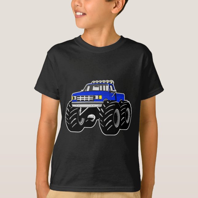 GIGANTISK LASTBIL FÖR BLÅTT T-SHIRT (Framsida)