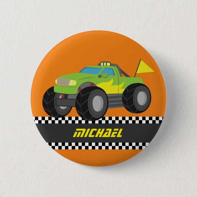 Gigantisk lastbil för kall tävlagrönt för knapp (Framsida)