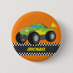 Gigantisk lastbil för kall tävlagrönt för knapp