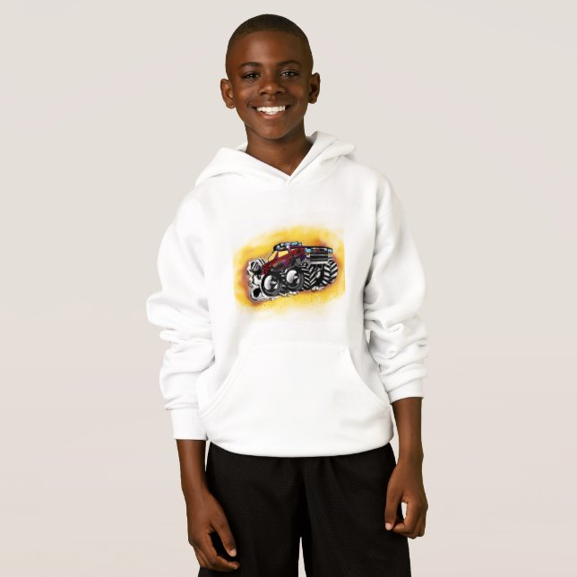 Gigantisk lastbilHoodie för pojkar Tee Shirt (Hel framsida)