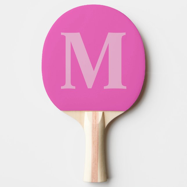gigantisk monogram dammig ro  rosa pingisracket (Framsidan)