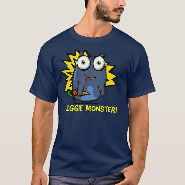 Gigantisk mörk T-tröja för Veggie Tee (Framsida)