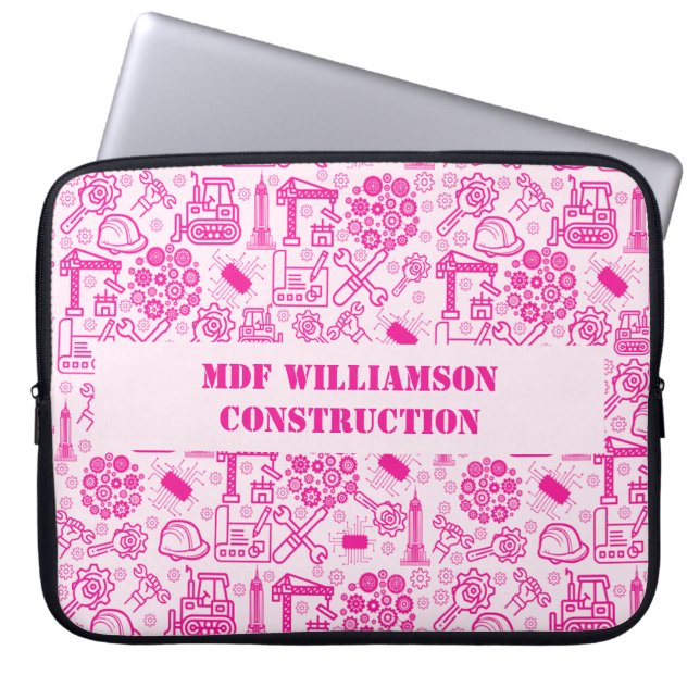 gigantisk rosa modern arkitektonisk blåkopia Ingen Laptop Fodral (Framsidan)