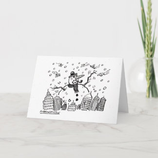 Gigantisk snögubbe helgkort