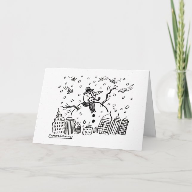 Gigantisk snögubbe helgkort (Framsida)