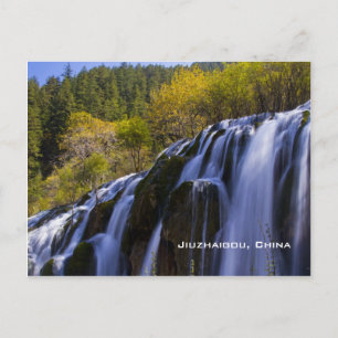 Gigantisk vattenfall i Jiuzhaigou, Kina Vykort