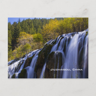 Gigantisk vattenfall i Jiuzhaigou, Kina Vykort