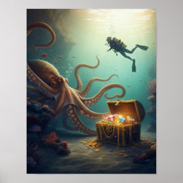 Gigantiskt havsmonster vaktar skatter poster