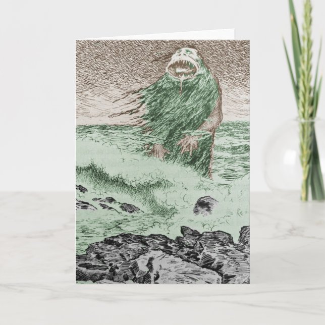 Gigantiskt kommande ut ur vatten kort (Framsida)