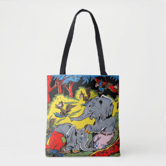 Giggle Animal Elephant Vintage Tecknads Tygkasse