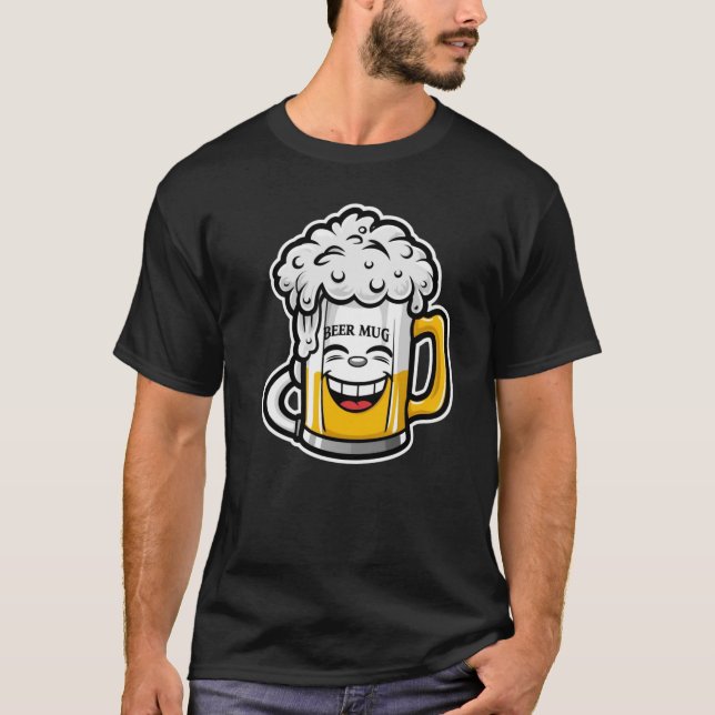 Giggle Brew – Kawaii Ölmugg Maskot T Shirt (Framsida)