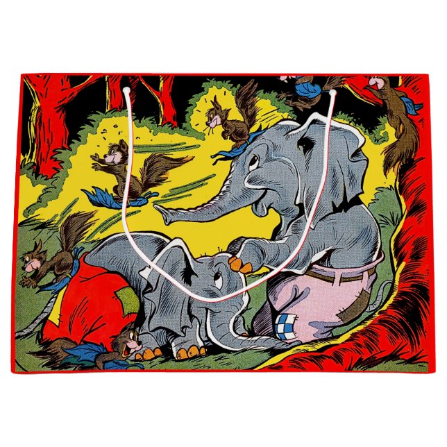 Giggle Elephant Animal Vintage Tecknads (Framsidan)