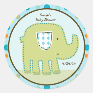 Giggle Gang Elephant Stickers/Cupaka Toppers Runt Klistermärke
