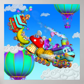 GiggleBelly Tåg 18 x 18 Poster