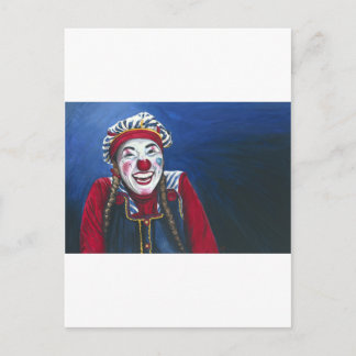 Giggles Clown Painting Vykort