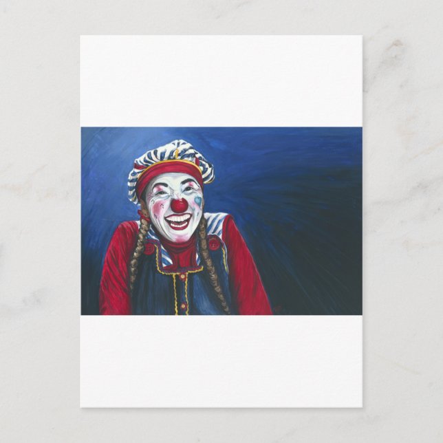 Giggles Clown Painting Vykort (Framsida)