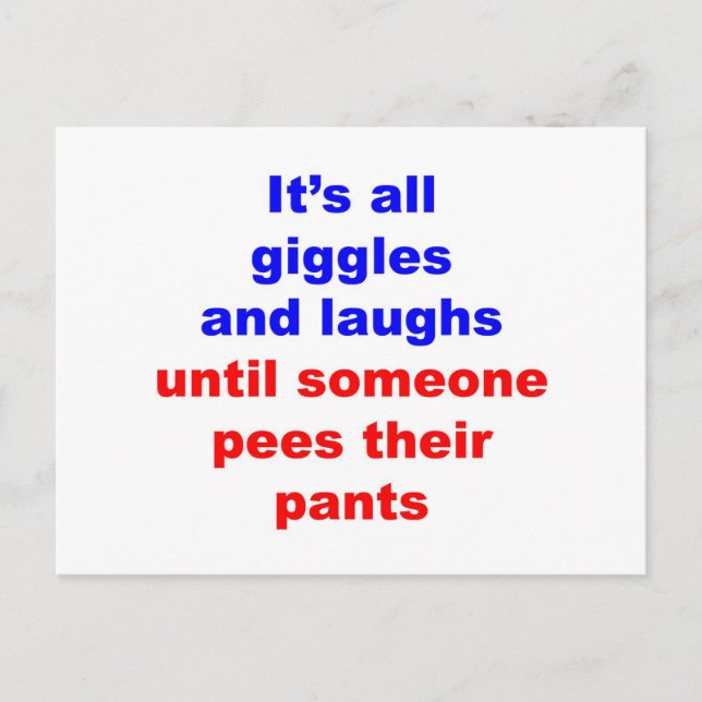 Giggles & Laughs Pees Byxor Vykort (Framsida)