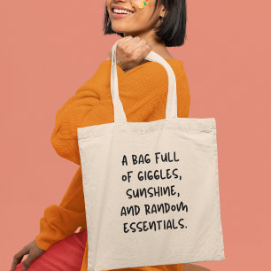 Giggles Sunshine & Random Essentials Funny Modern Tygkasse