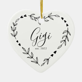 Gigi År Est. Jul Keramisk Ornament