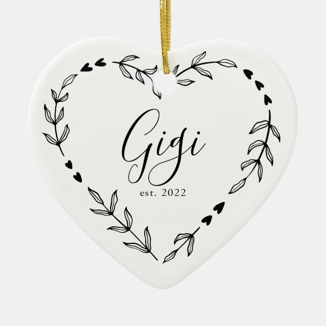 Gigi År Est. Jul Keramisk Ornament (Framsidan)