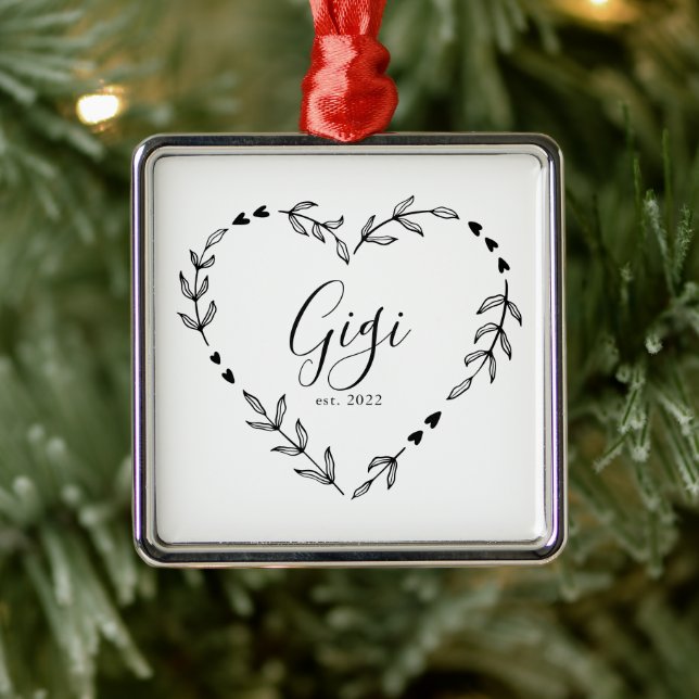 Gigi År Est. Jul Keramisk Prydnad Julgransprydnad Metall (Träd)
