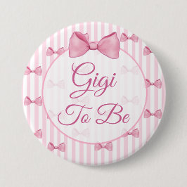 Gigi att vara Rosa Bow Baby Shower Button Knapp