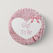 Gigi att vara Rosa Bow Baby Shower Button