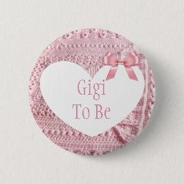 Gigi att vara Rosa Bow Baby Shower Button Knapp