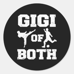 Gigi av både taekwondo fotboll rolig kampsport S Runt Klistermärke