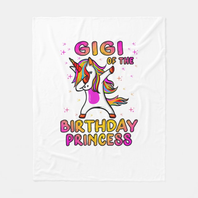 Gigi av födelsedagsprinsessan - Mormor Dabbi Fleecefilt (Framsidan)