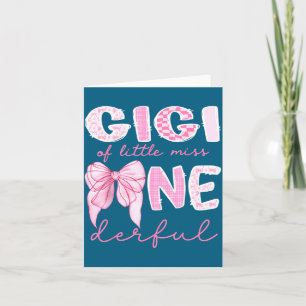 Gigi av Little Miss Onederful Första födelsedags t Kort