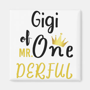 Gigi av MR Onederful Rolig 1-års födelsedag T-Shir Magnet