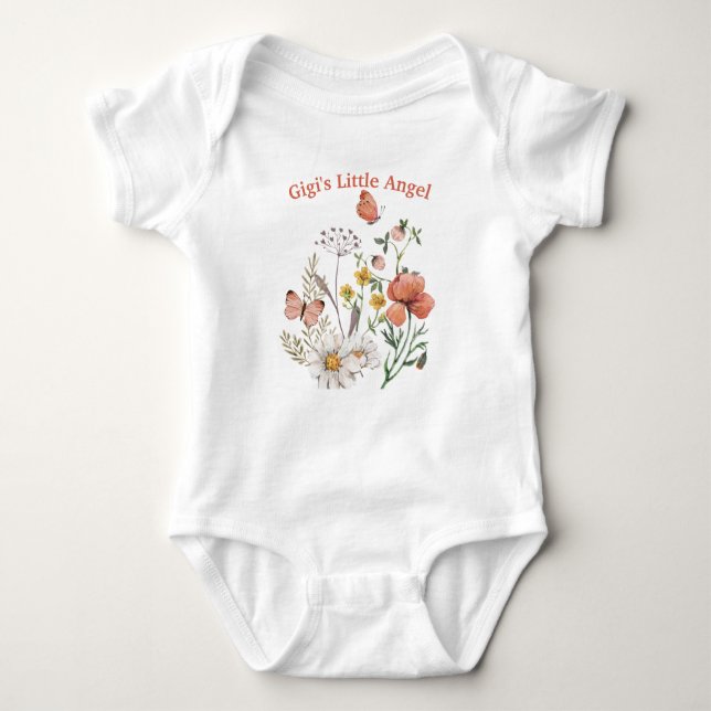 Gigi Baby Onesie Ny Kläder för Spädbarn Blommig T Shirt (Framsida)