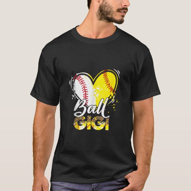 Gigi Både Baseball Softball Sport Matching Fami T Shirt (Framsida)