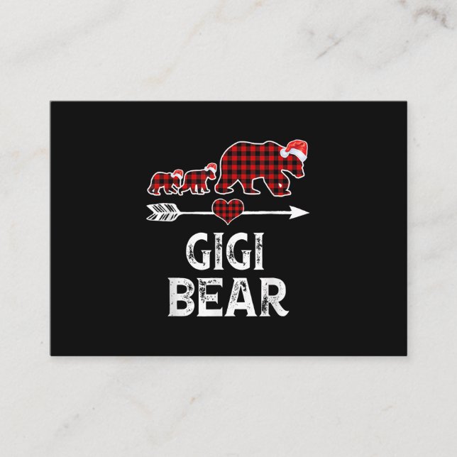Gigi Bear jul jul Pajama Red Play Buffalo Visitkort (Framsida)